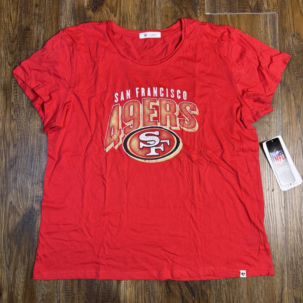 '47 San Francisco 49ers Womens XL Red NFL Football Treasure Frankie Tee NWT